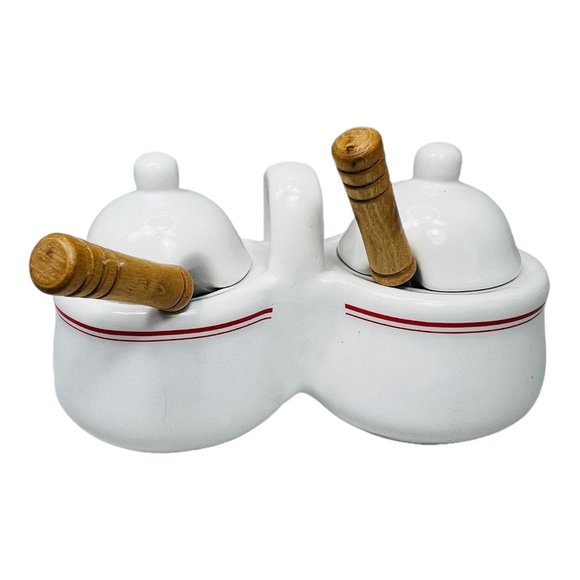 Vintage Smuckers Double Sided Jam/Jelly/Condiment Jar With Spoons & Lids EUC - Picture 7 of 10